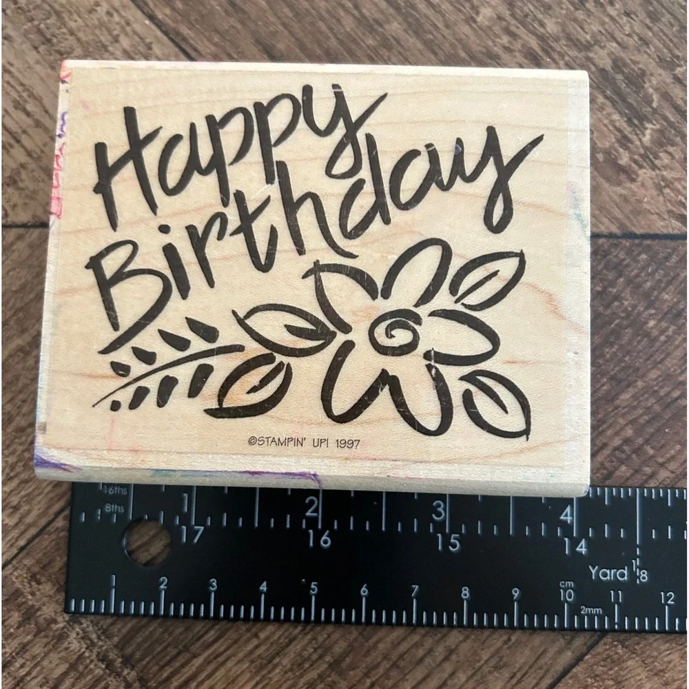 Stampin Up Birthday Celebration Wood Rubber Stamp Lot 20pc Scrapbook Card Craft